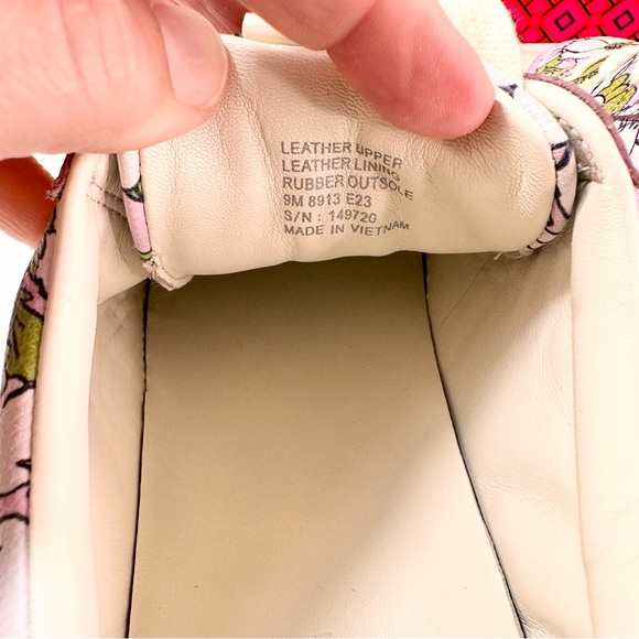 Tory Burch Ladybug Leather Sneaker, Purple Bold Flowers Oyster - Picture 11 of 14